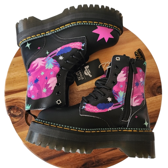 Dr. Martens x Love is Wise Jadon for Pride Black Platform Boots Women's Size 5 - Picture 4 of 11